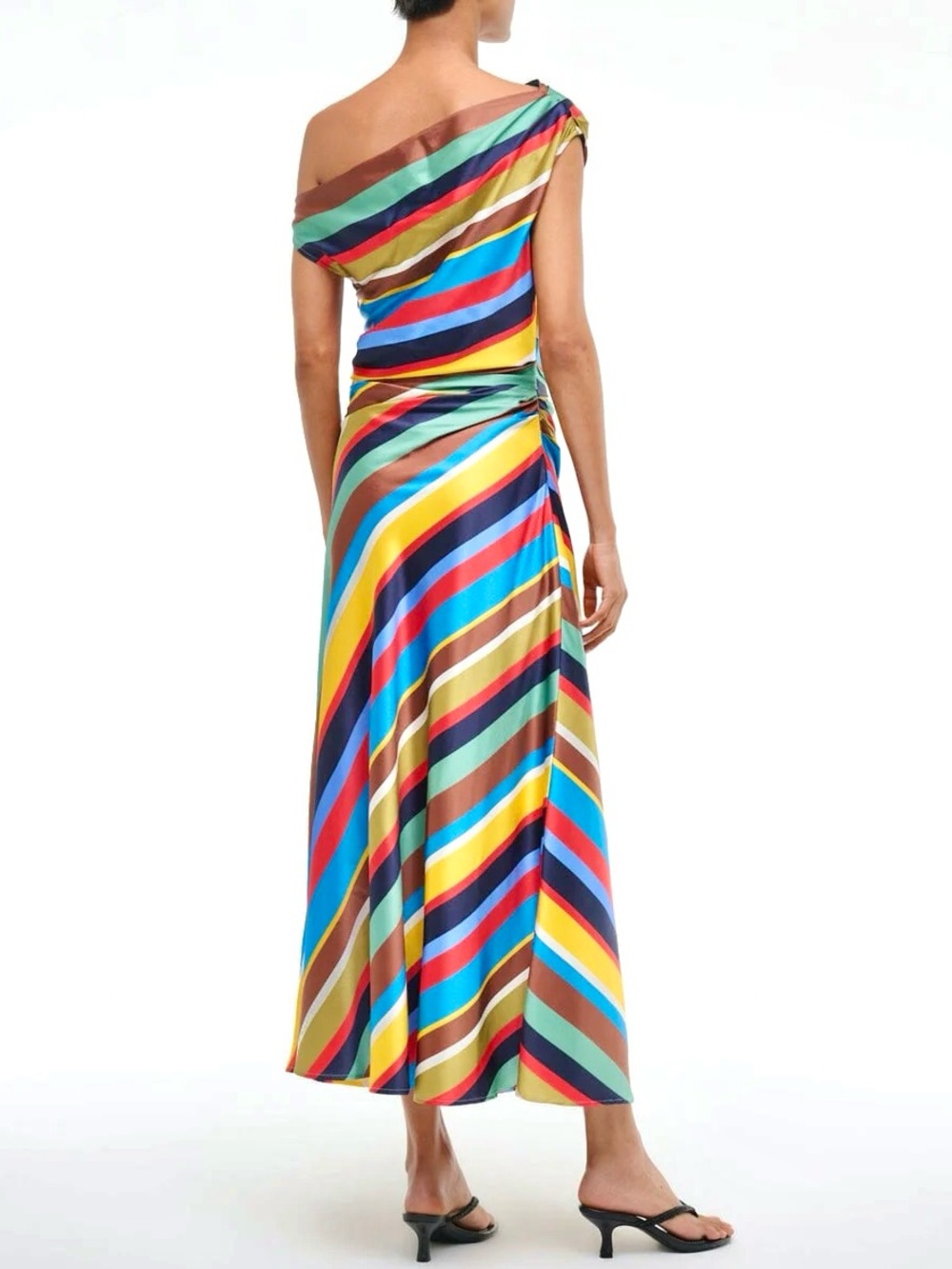 NWT Staud Phare Silk Maxi Dress Market Stripe 🌟Very Rare🌟 - Picture 9 of 16